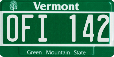 VT license plate OFI142