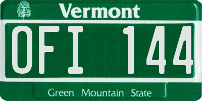 VT license plate OFI144