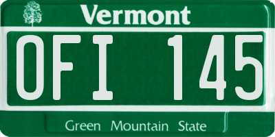 VT license plate OFI145