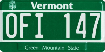 VT license plate OFI147