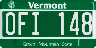VT license plate OFI148