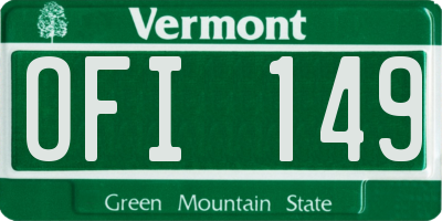 VT license plate OFI149