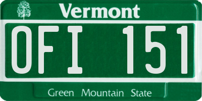 VT license plate OFI151