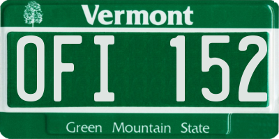 VT license plate OFI152