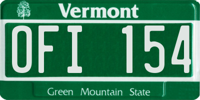 VT license plate OFI154