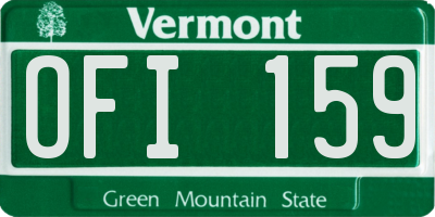 VT license plate OFI159