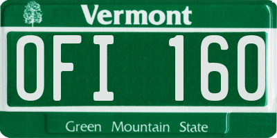 VT license plate OFI160