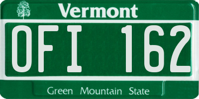 VT license plate OFI162