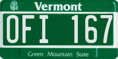 VT license plate OFI167