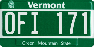 VT license plate OFI171