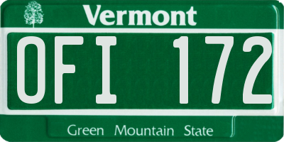 VT license plate OFI172