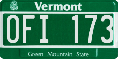 VT license plate OFI173