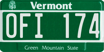 VT license plate OFI174