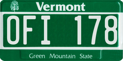 VT license plate OFI178