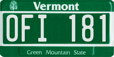 VT license plate OFI181