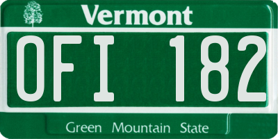 VT license plate OFI182