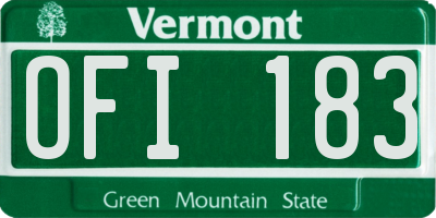 VT license plate OFI183