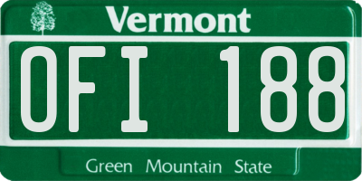 VT license plate OFI188