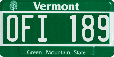 VT license plate OFI189