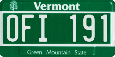 VT license plate OFI191