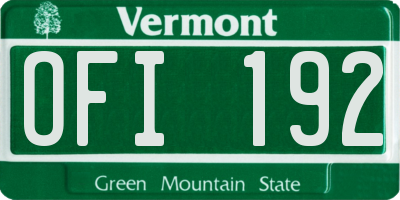 VT license plate OFI192
