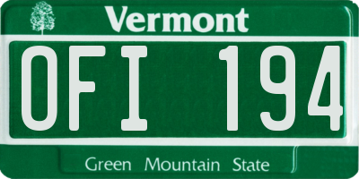 VT license plate OFI194
