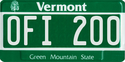 VT license plate OFI200
