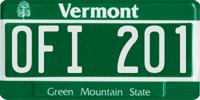 VT license plate OFI201