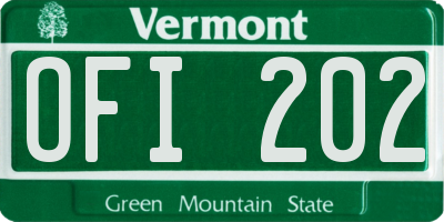 VT license plate OFI202
