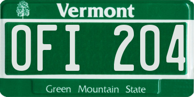 VT license plate OFI204