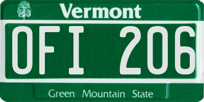 VT license plate OFI206