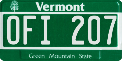 VT license plate OFI207