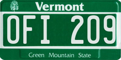 VT license plate OFI209