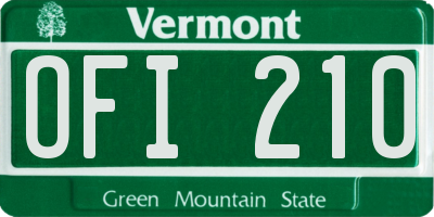 VT license plate OFI210