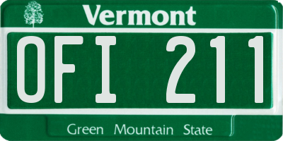 VT license plate OFI211
