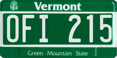 VT license plate OFI215