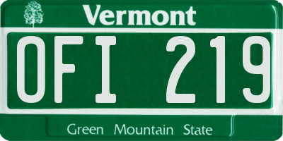 VT license plate OFI219