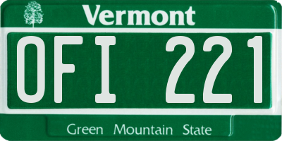 VT license plate OFI221