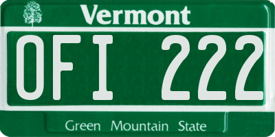 VT license plate OFI222