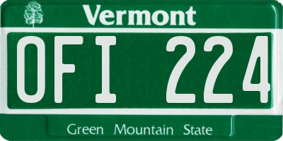 VT license plate OFI224