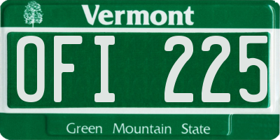VT license plate OFI225