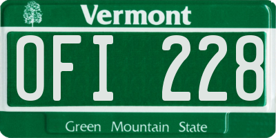 VT license plate OFI228