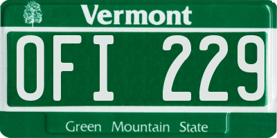 VT license plate OFI229