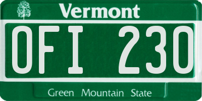 VT license plate OFI230