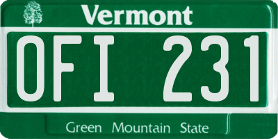 VT license plate OFI231