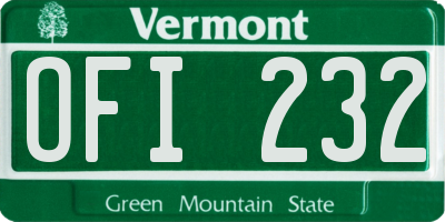 VT license plate OFI232