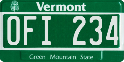 VT license plate OFI234