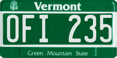 VT license plate OFI235