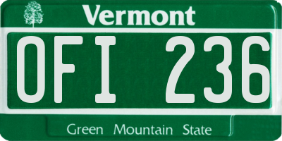VT license plate OFI236