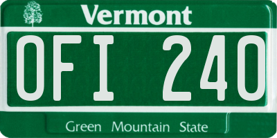 VT license plate OFI240